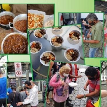 Cestas básicas viram quentinhas para moradores de rua